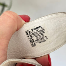 Load image into Gallery viewer, Sorel Ella II Easy Leather T-Strap Flip Flop Sandals White 9.5
