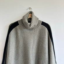 Load image into Gallery viewer, Kujten Poncho Ciara Smoking Cashmere Turtleneck Poncho Smok Stripe