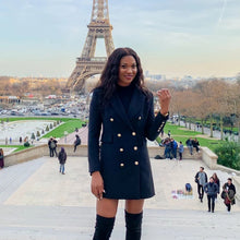 Load image into Gallery viewer, Lulus Captain's Blog Double-Breasted Notch Lapel Outdoor Pea Coat Black S