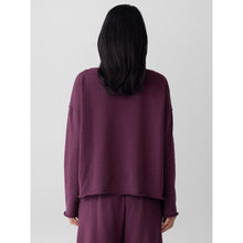 Load image into Gallery viewer, Eileen Fisher Organic Cotton Terry Boxy Fit Top Plum Purple M