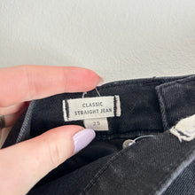 Load image into Gallery viewer, Madewell Classic Straight Denim High Rise Dark Wash Jeans Black 25