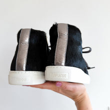 Load image into Gallery viewer, P448 Star Genuine Calf Hair High Top Silhouette Sneaker Black 39
