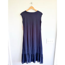 Load image into Gallery viewer, NANETTE Nanette Lepore Button Front Sleeveless Midi Dress Navy Blue 2 NWT