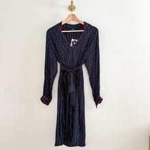 Load image into Gallery viewer, OTTOD'AME Patterned Long Sleeve V-Neck Midi Dress Navy 6