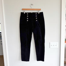 Load image into Gallery viewer, J. McLaughlin Hastings Velvet Sailor High Rise Skinny Leg Pants Black 12