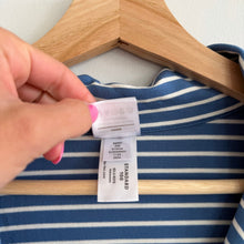 Load image into Gallery viewer, Hanna Andersson Striped Short Sleeve HannaSoft Pajama Top Elemental Blue L