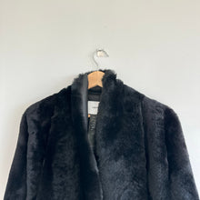 Load image into Gallery viewer, Yves Salomon Draped Lacon Lamb Leather Open Jacket Black 34 NWT