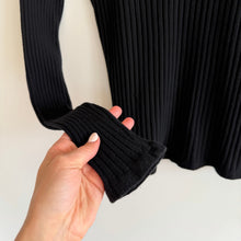 Load image into Gallery viewer, Project Social T What's The Scoop Washed Rib Long Sleeve Top Black L NWT