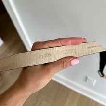 Load image into Gallery viewer, Vintage AVIGNON Gold Buckle Black Genuine Leather Belt L