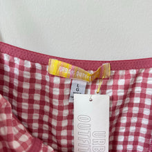 Load image into Gallery viewer, Urban Outfitters Felicity Eyelet Bustier Gingham Print Mini Dress Pink L NWT