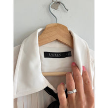 Load image into Gallery viewer, Lauren Ralph Lauren Georgette Tie Neck Casual Mini Shirt Dress White 8