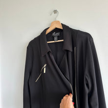 Load image into Gallery viewer, Frank Lyman Asymmetrical Zip Up Draped Collared Jacket Black 18