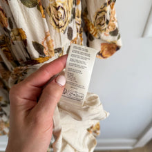 Load image into Gallery viewer, Free People Rows Of Roses V-Neck Long Sleeve Maxi Dress Cream Yellow L