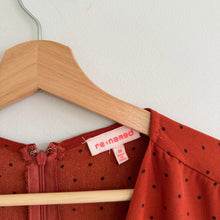Load image into Gallery viewer, Re:named Polka Dot Pattern Twist V-Neck Casual Midi Dress Orange M