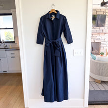Load image into Gallery viewer, SIMKHAI Julip Tie-Waist Shirtdress-Style Gown Midnight Blue 2 NWT