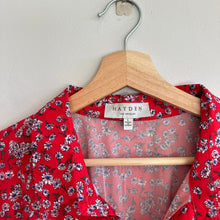 Load image into Gallery viewer, HAYDEN Floral Short Sleeve Midi Shirt Dress Red L