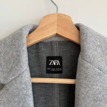 Load image into Gallery viewer, Zara Mid Length Lapel Open Front Tailored Basic Coat Gray Marl S