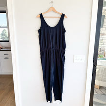 Load image into Gallery viewer, Frank & Eileen Scoop Neck Drawcord Waist Tank Jumpsuit Black M