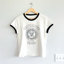 Load image into Gallery viewer, Zadig & Voltaire University Paris Sequin Short Sleeve Graphic Tee White L
