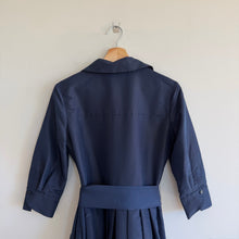 Load image into Gallery viewer, SIMKHAI Julip Tie-Waist Shirtdress-Style Gown Midnight Blue 2 NWT
