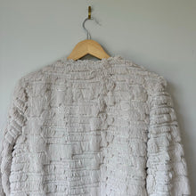 Load image into Gallery viewer, MILLY Sequin Fur Open-Front Long Sleeve Jacket Beige L NWT