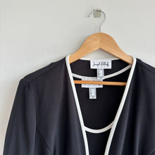 Load image into Gallery viewer, Joseph Ribkoff Ruffles 3/4 Sleeve Tie-Up Front Jacket Top Set Black 14