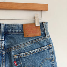 Load image into Gallery viewer, Levi's 501 Button Fly Distressed High Rise Straight Leg Jeans Blue 26