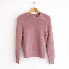 Load image into Gallery viewer, Antik Batik Alpaca Blend Crew Knit Long Sleeve Button Shoulder Sweater Pink S