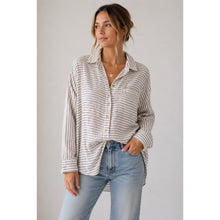 Load image into Gallery viewer, Madewell Flannel Sunday Striped Pattern Button Up Shirt Cream XS