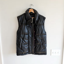 Load image into Gallery viewer, Abercrombie & Fitch Vegan Leather Zip Up Puffer Vest Black S
