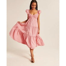 Load image into Gallery viewer, Abercrombie & Fitch Tiered Midi Dress Pink XS