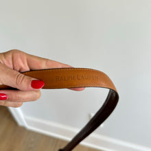 Load image into Gallery viewer, Ralph Lauren Leather Textured Logo Silver Buckle Belt Brown M