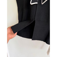 Load image into Gallery viewer, Commense Tie Neck Sleeveless Knit Crew Neck Blouse Black L NWT