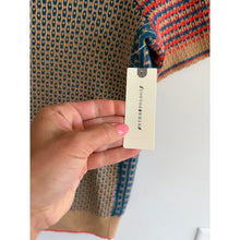 Load image into Gallery viewer, Anthropologie Keaton Geometric Short Sleeve Pullover Sweater Brown Green M NWT