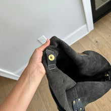 Load image into Gallery viewer, Pritzi Cowhide Leather Hobo Shoulder Bag Tote Black