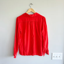 Load image into Gallery viewer, J. Crew Silk Button Up Long Sleeve Shirt Red 4