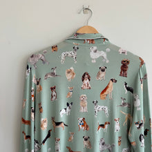 Load image into Gallery viewer, Posh Peanut Luxe Posh Puppies Long Sleeve Pajama Top Green L NWT
