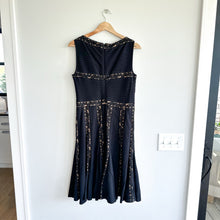 Load image into Gallery viewer, Tadashi Shoji Pleated Lace Sleeveless Boat Neck Mini Dress Black M