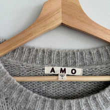 Load image into Gallery viewer, AMO Ada Rib Crew Neck Knit Pullover Sweater Snow Gray L