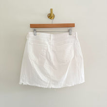 Load image into Gallery viewer, L'Agence Allegra Side Zipper Denim Raw Hem Mini Skirt White 30