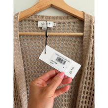 Load image into Gallery viewer, Molly Bracken Knitted Sheer Open-Front Long Sleeve Casual Cardigan Brown S NWT