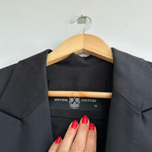 Load image into Gallery viewer, Hipchik Couture Skull Rose Beaded Single-Breasted Blazer Black 14