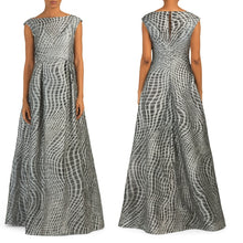 Load image into Gallery viewer, ST. JOHN Collection Threaded Sleeveless Gown Metallic Silver
