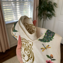 Load image into Gallery viewer, Verandah Chhatri Print Tiered Sleeveless Plunge Neck Maxi Dress White XS