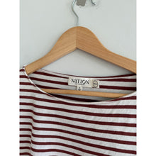 Load image into Gallery viewer, Nation LTD Sandra Boat Neck Organic Cotton Top Rust White S