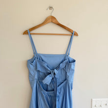 Load image into Gallery viewer, CeCe Bow Back Sleeveless Smocked Cut Out Maxi Dress Blue L