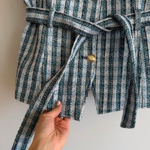 Load image into Gallery viewer, Cinq à Sept Matilda Plaid Tweed Reenee Vest Allen Shorts Matching Set Blue L NWT