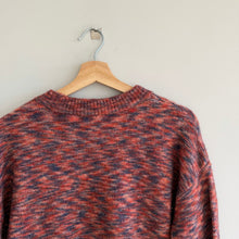 Load image into Gallery viewer, Madewell Space Dye Side Button Crew Neck Pullover Sweater Space Dye Sangria S