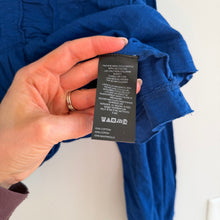 Load image into Gallery viewer, Anthropologie Pilcro Textured Babydoll Long Sleeve Crop Top Blue XXS