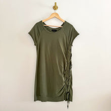 Load image into Gallery viewer, Sanctuary Lace Up Short Sleeve Round Neck Mini T-Shirt Dress Green M
